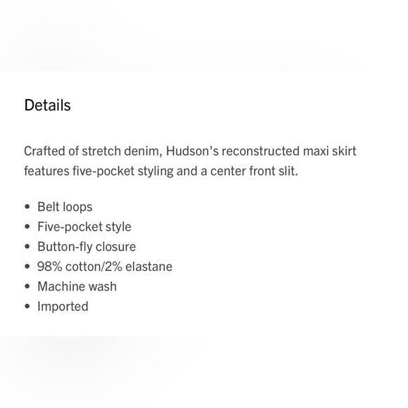 Hudson Denim Reconstructed Maxi skirt five pocket front slit black pearl grey 31 - Picture 9 of 14